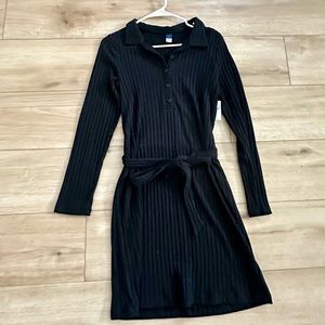 Old Navy Tie Waist Midi Shirt Dress